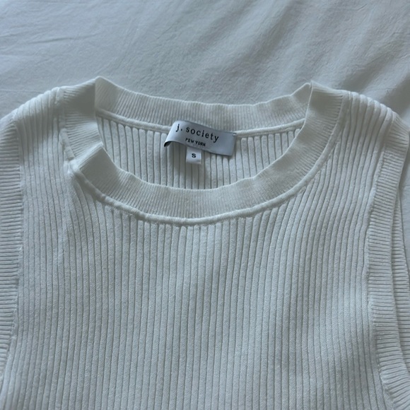 J. Society Ivory Ribbed Sweater Tank - Picture 2 of 5